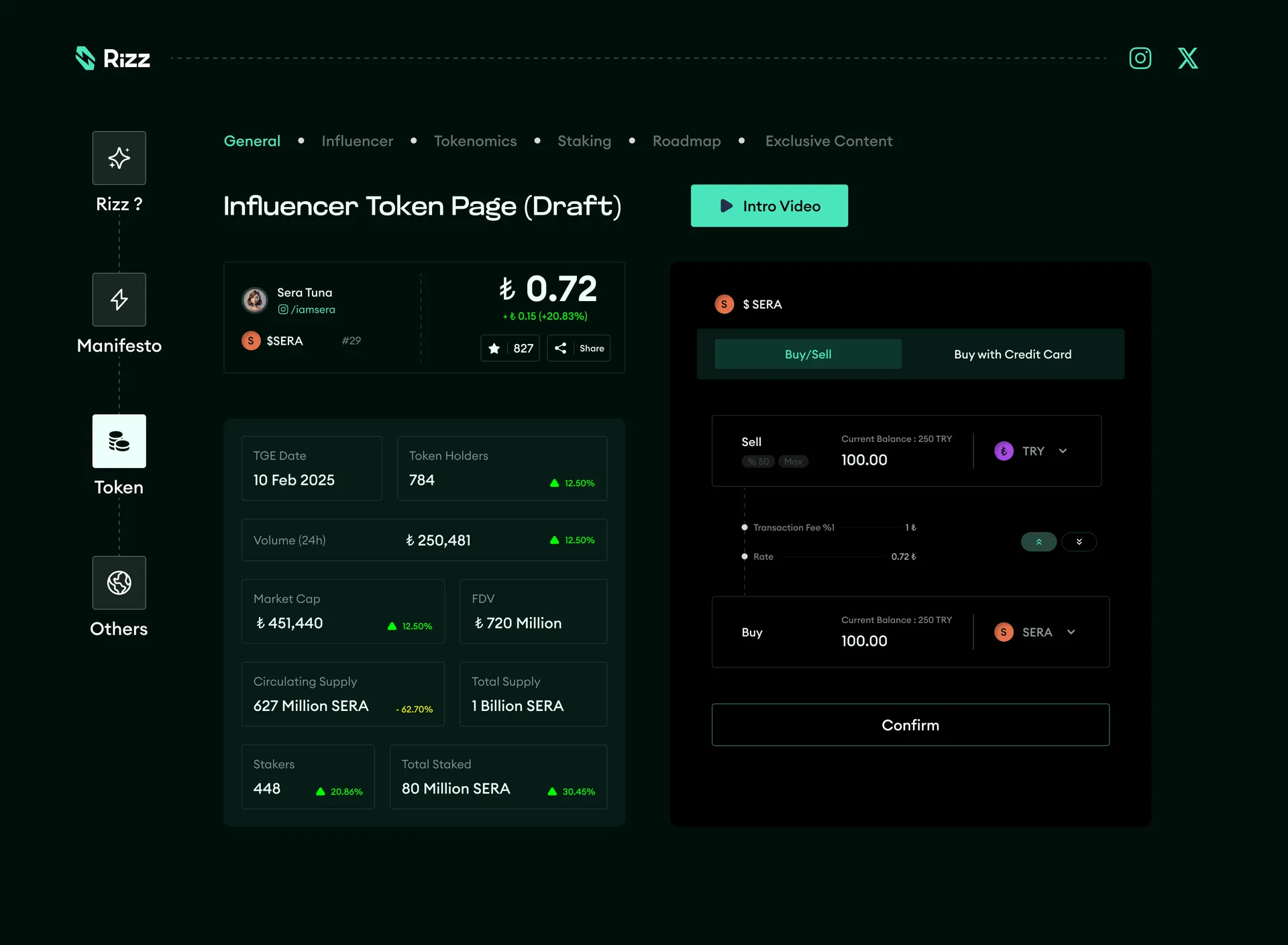 Rizz — Web3 Influencer Token Platform Website Design — 06